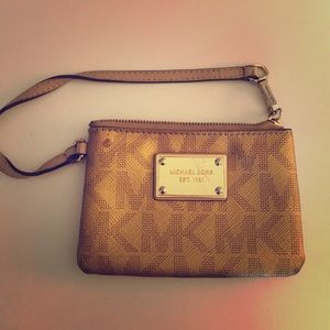 Gold MK wristlet